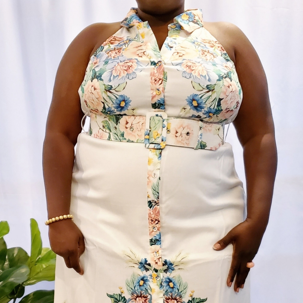 Floral Gardens Belted Dress